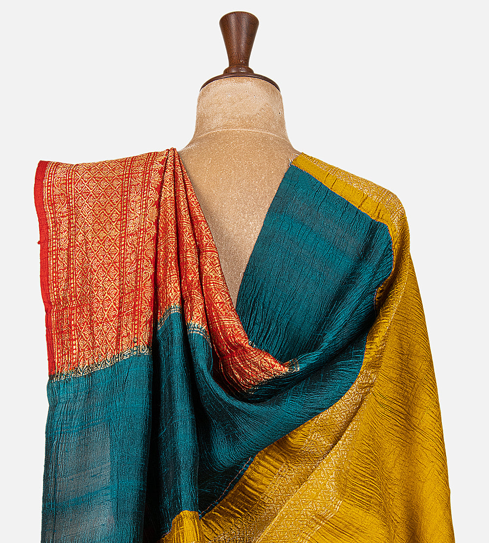 Red Banarasi Tussar Saree