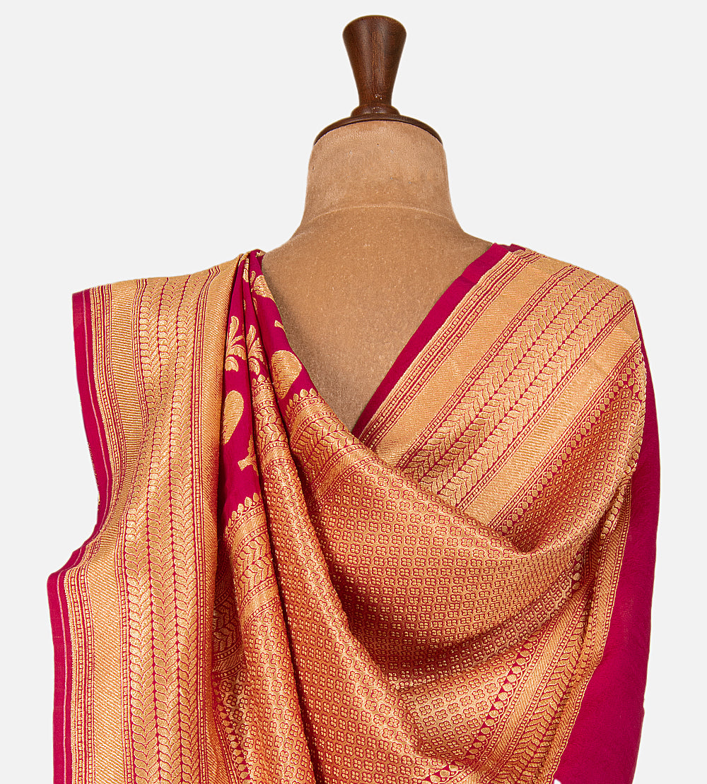 Pink Banarasi Tussar Saree