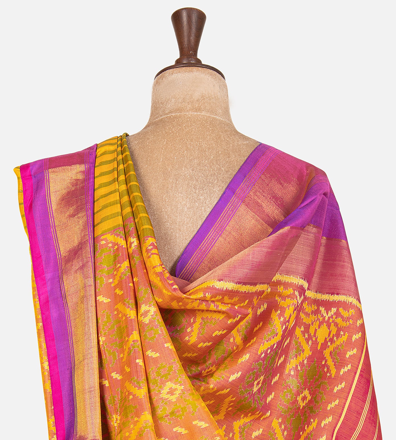 Yellow patola silk saree