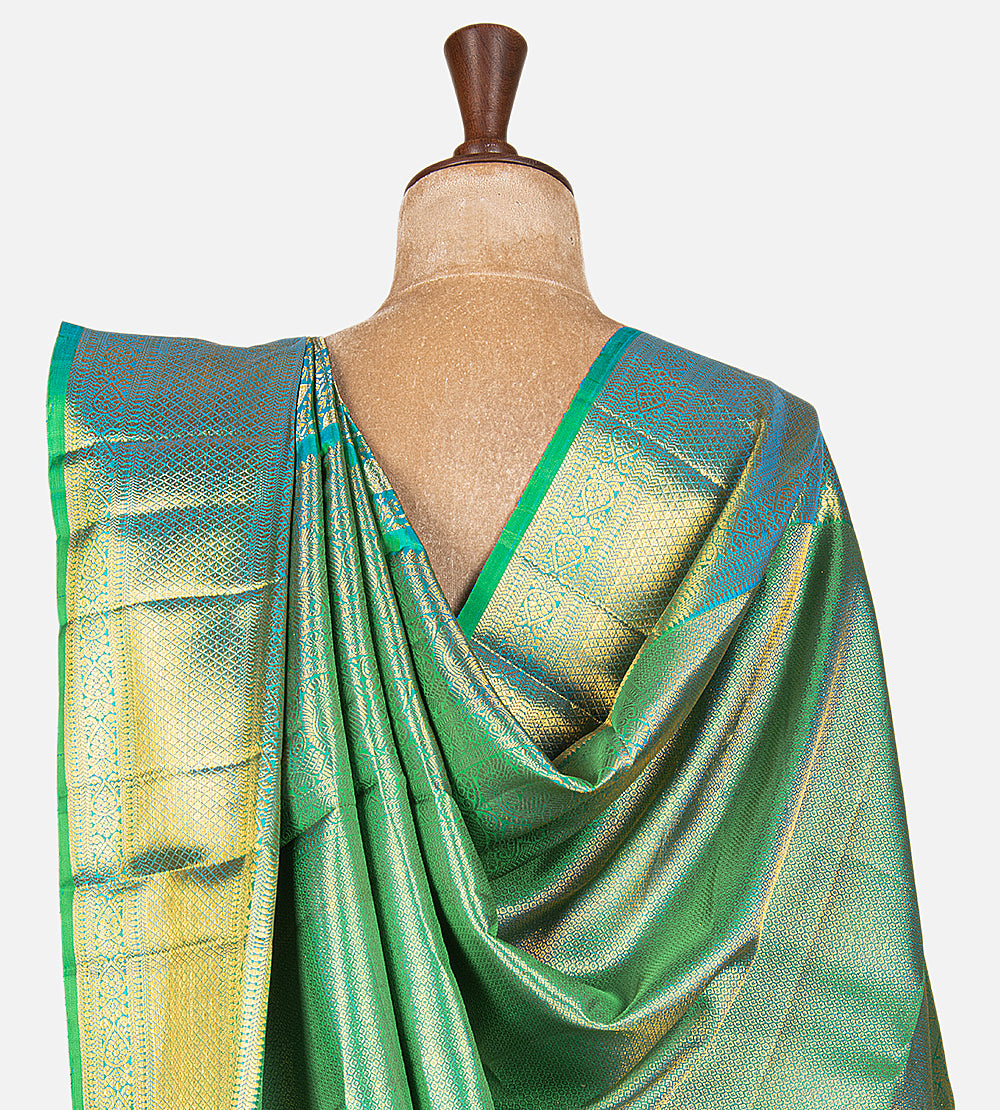 Peacock Green Kanchipuram Silk Saree