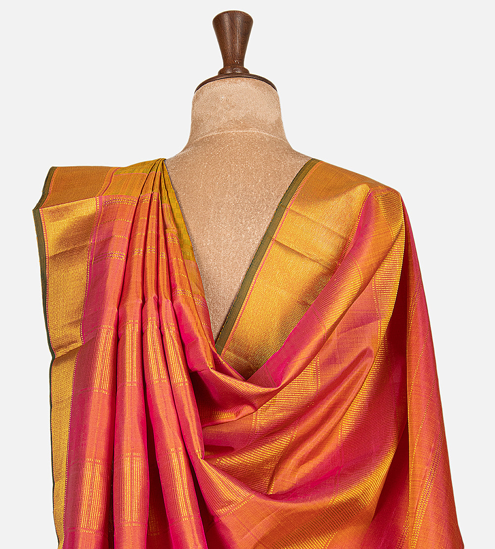 Yellow and Green Kanchipuram Silk Saree