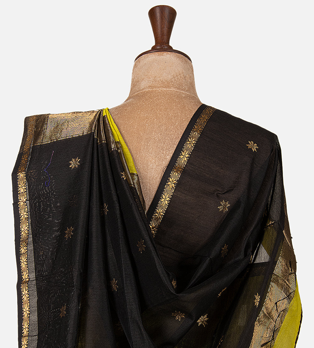 Lemon Yellow Maheshwari Cotton Saree