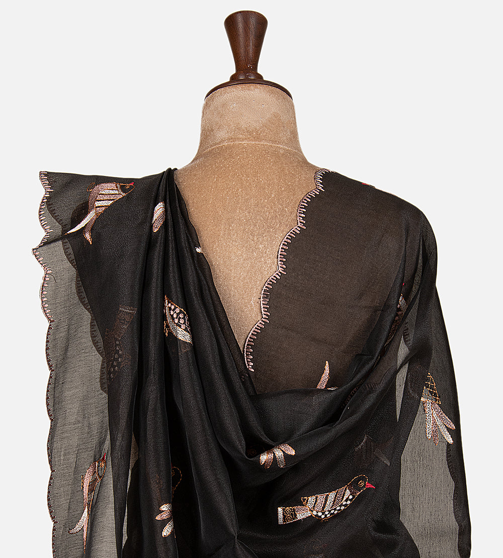 Black Semi Organza Saree