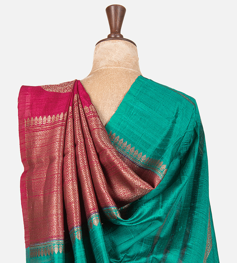 Pink  Banarasi Tussar Saree