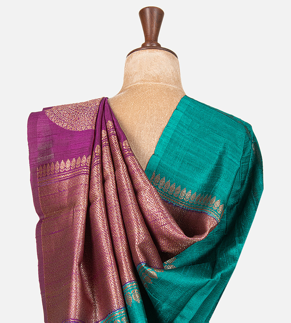 Purple Banarasi Tussar Saree