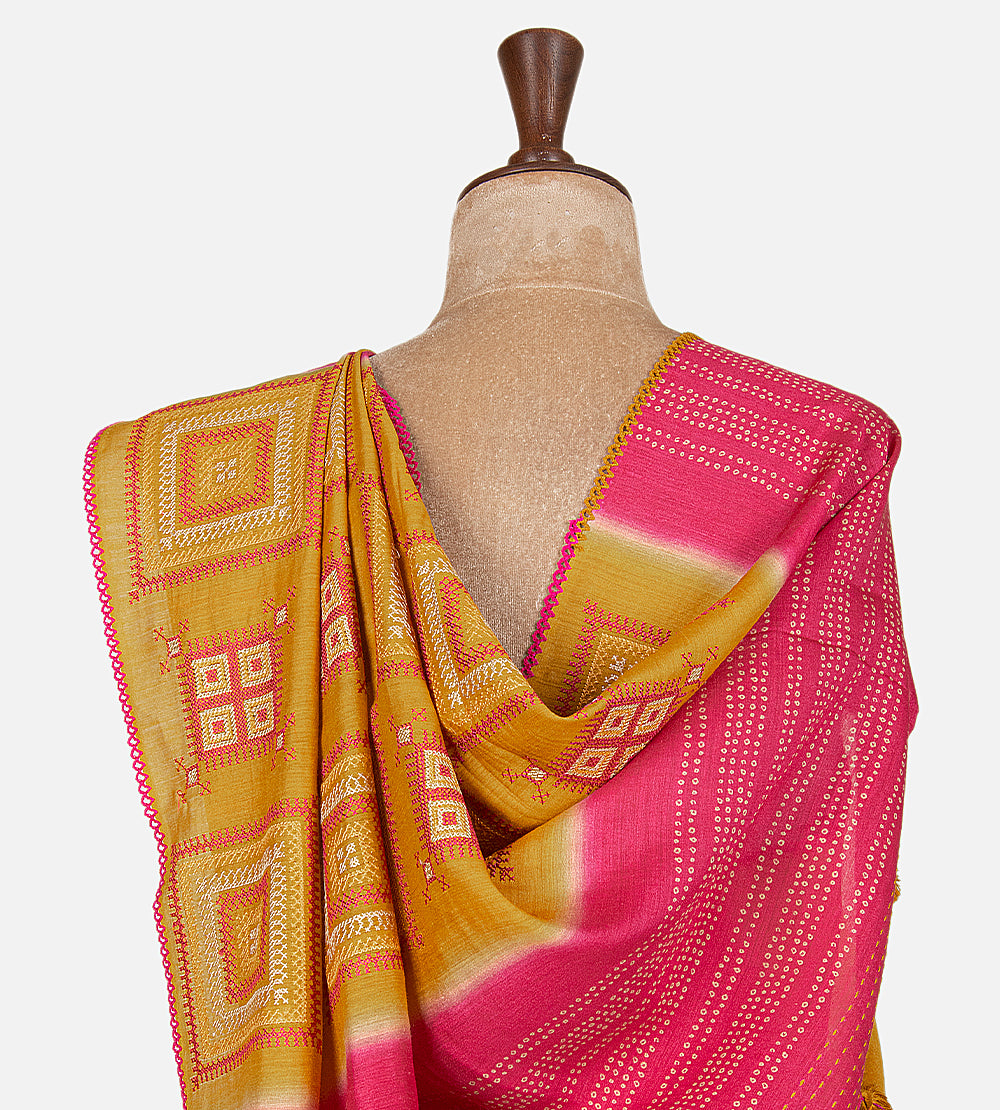 Yellow Moonga Tussar Saree