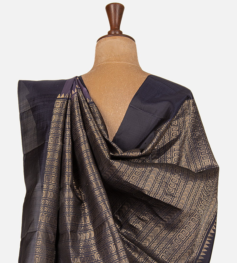 Aubergine Purple Soft Silk Saree