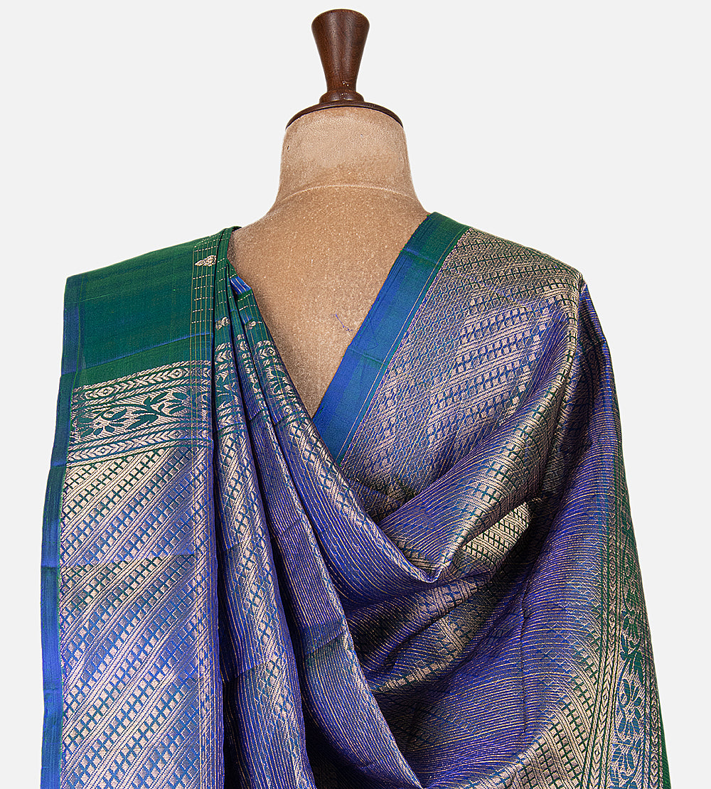 Peacock Blue Soft Silk Saree