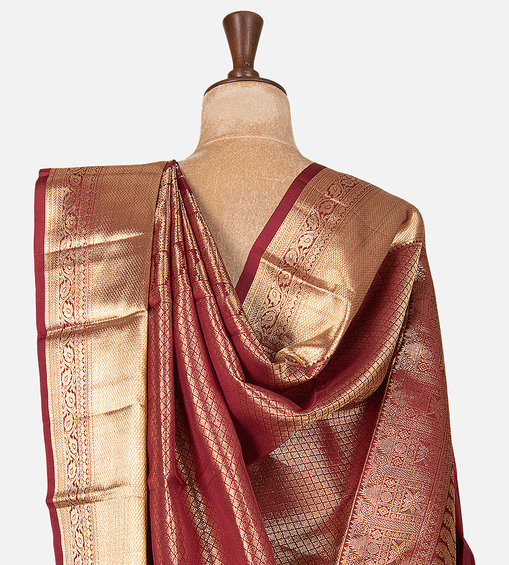 Maroon Kanchipuram Silk Saree