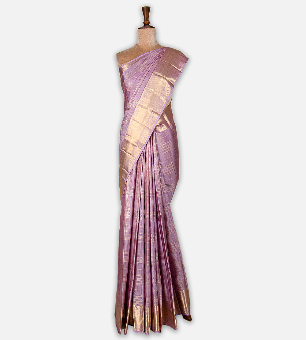 Soft Lavender Kanchipuram Silk Saree