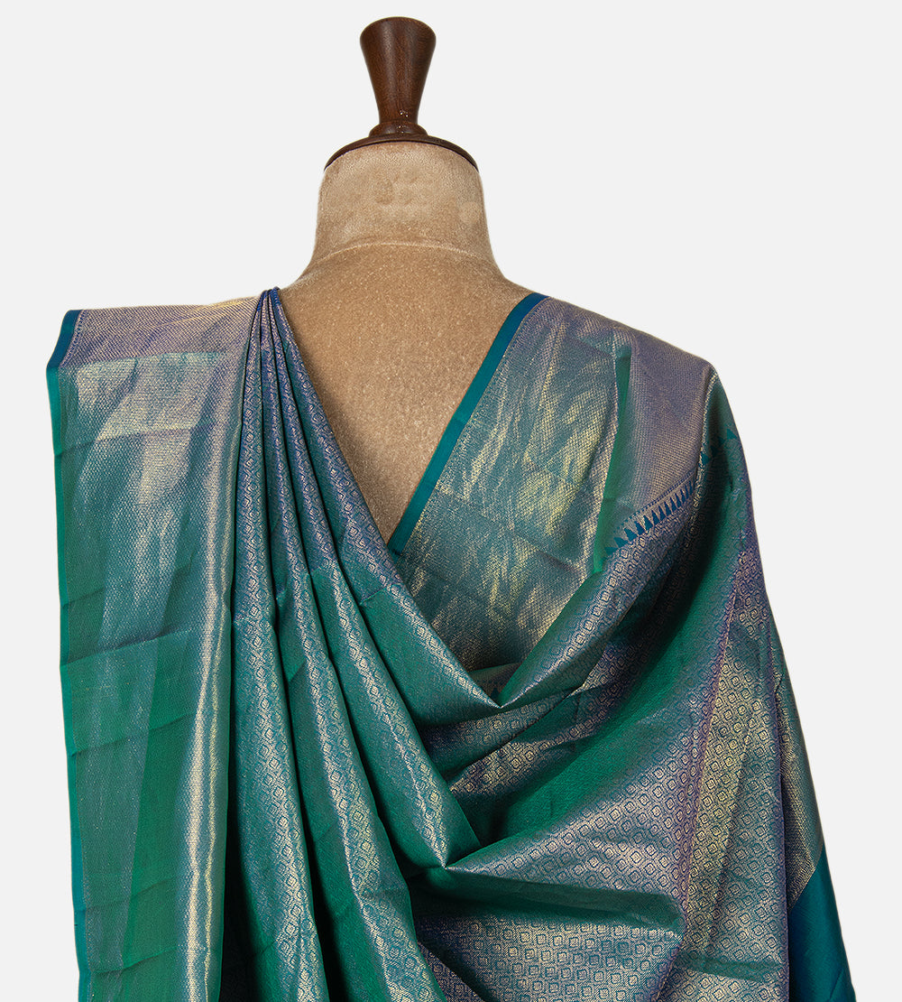 Peacock Blue Soft Silk Saree