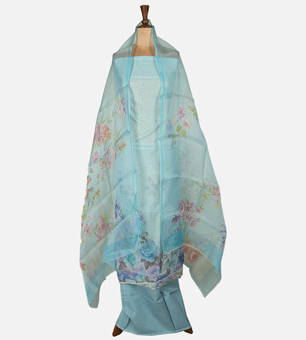 Blue Tissue Mul Salwar