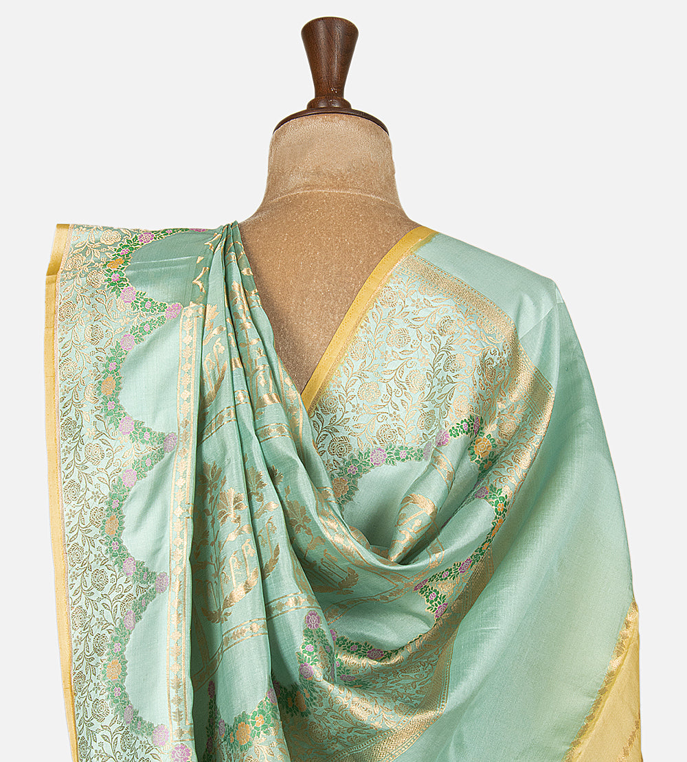 Green Organza Saree