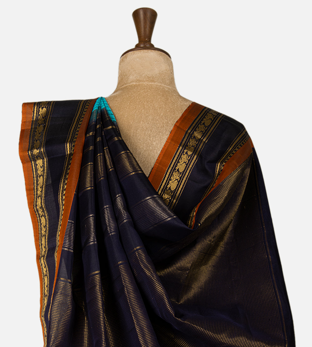 Blue Gadwal Silk Saree