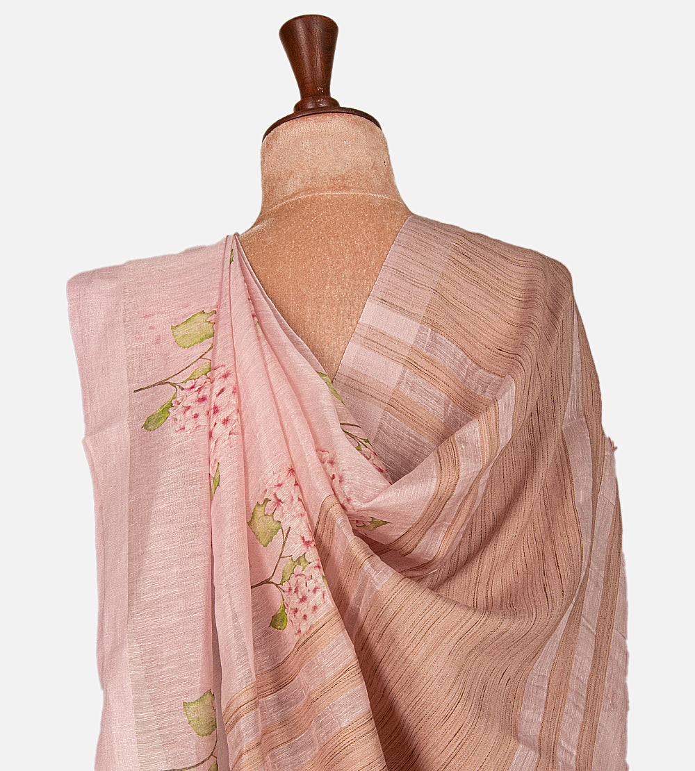 Light Pink Linen Saree