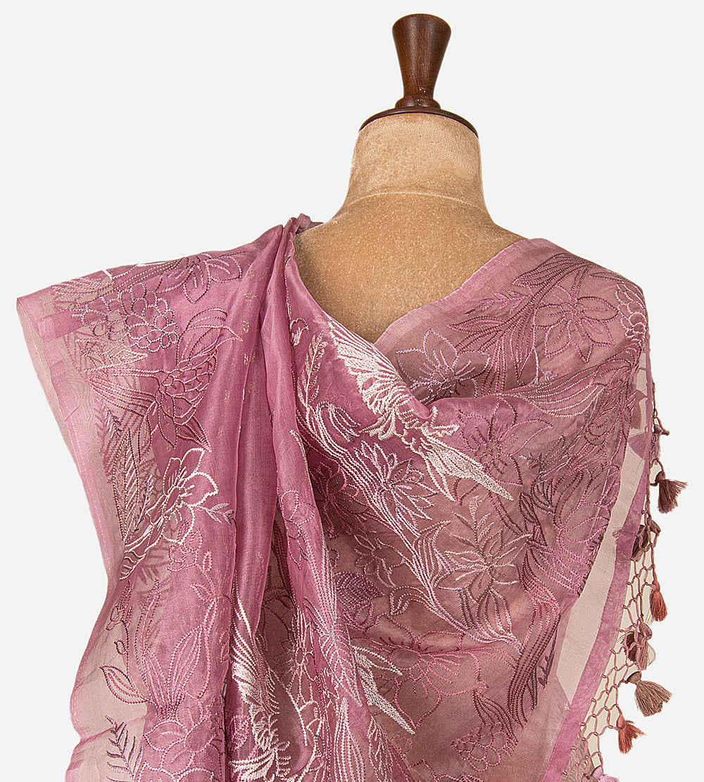 Pink Organza Saree