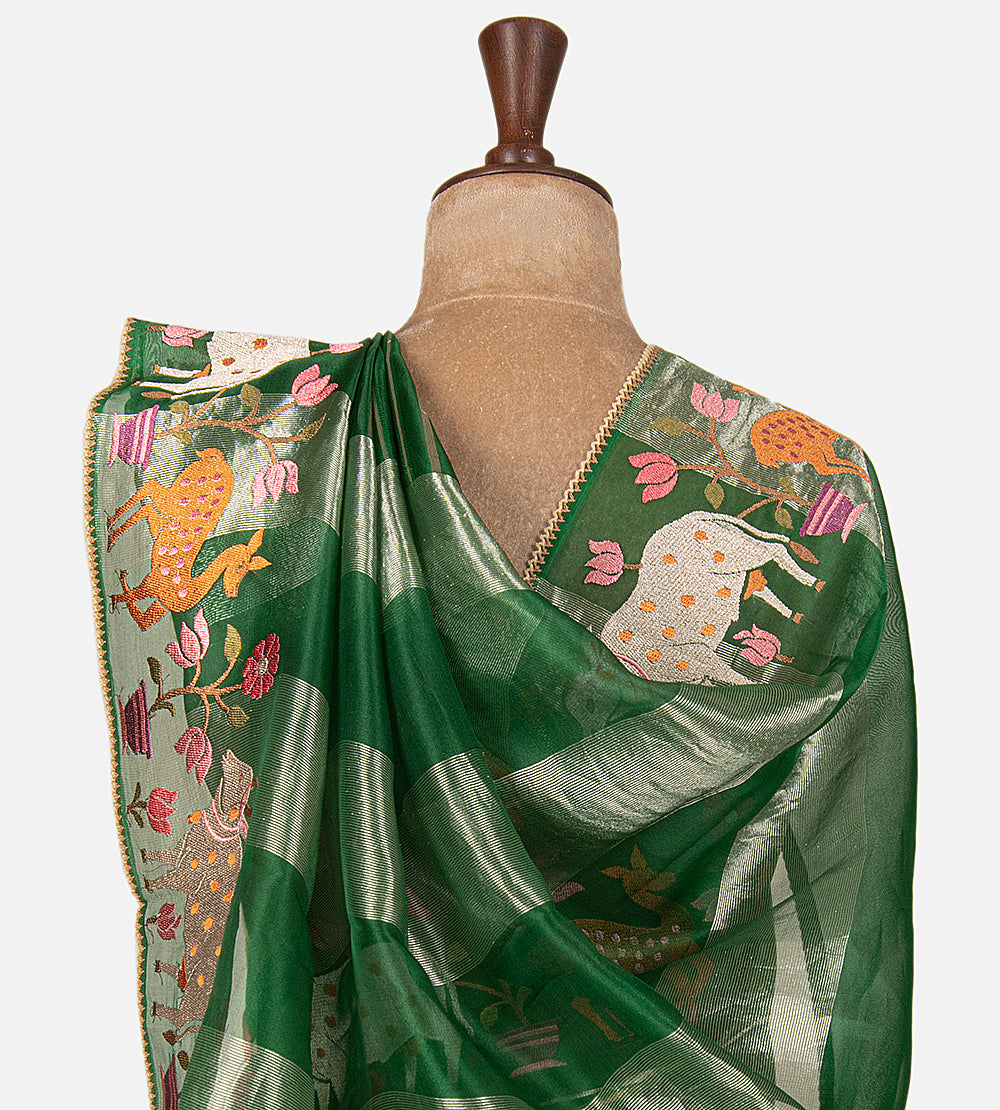 Green Organza Saree