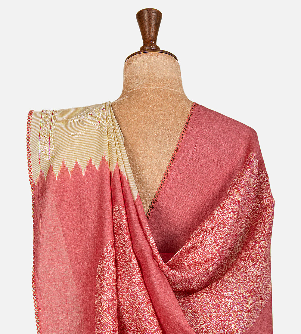 Beige Moonga Tussar Saree