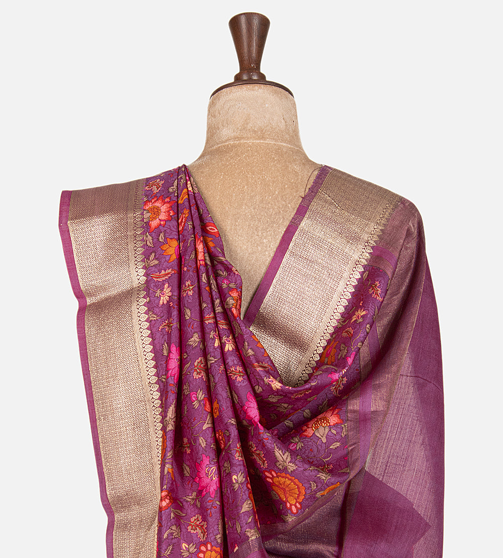 Purple Chaniya Silk Saree