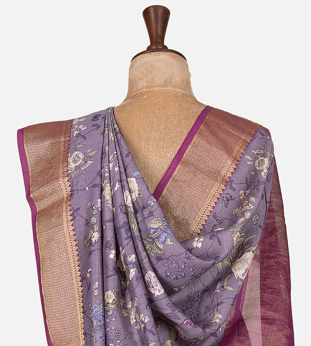 Lavender Chaniya Silk Saree