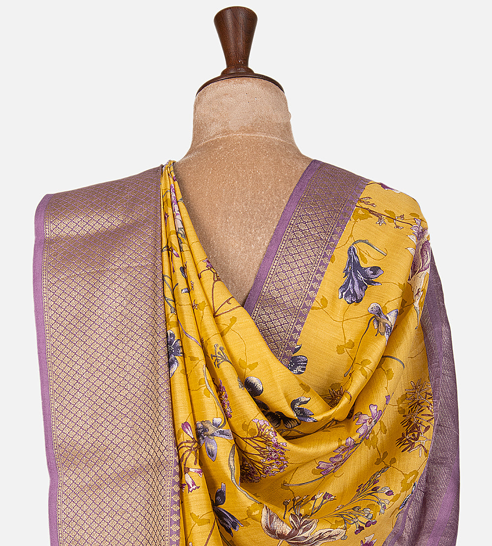 Yellow Chaniya Silk Saree