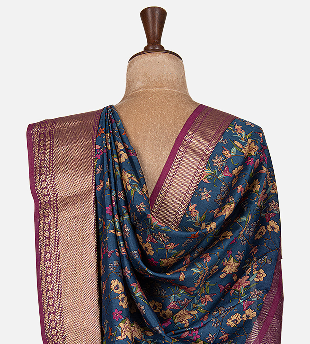 Blue Chaniya Silk Saree
