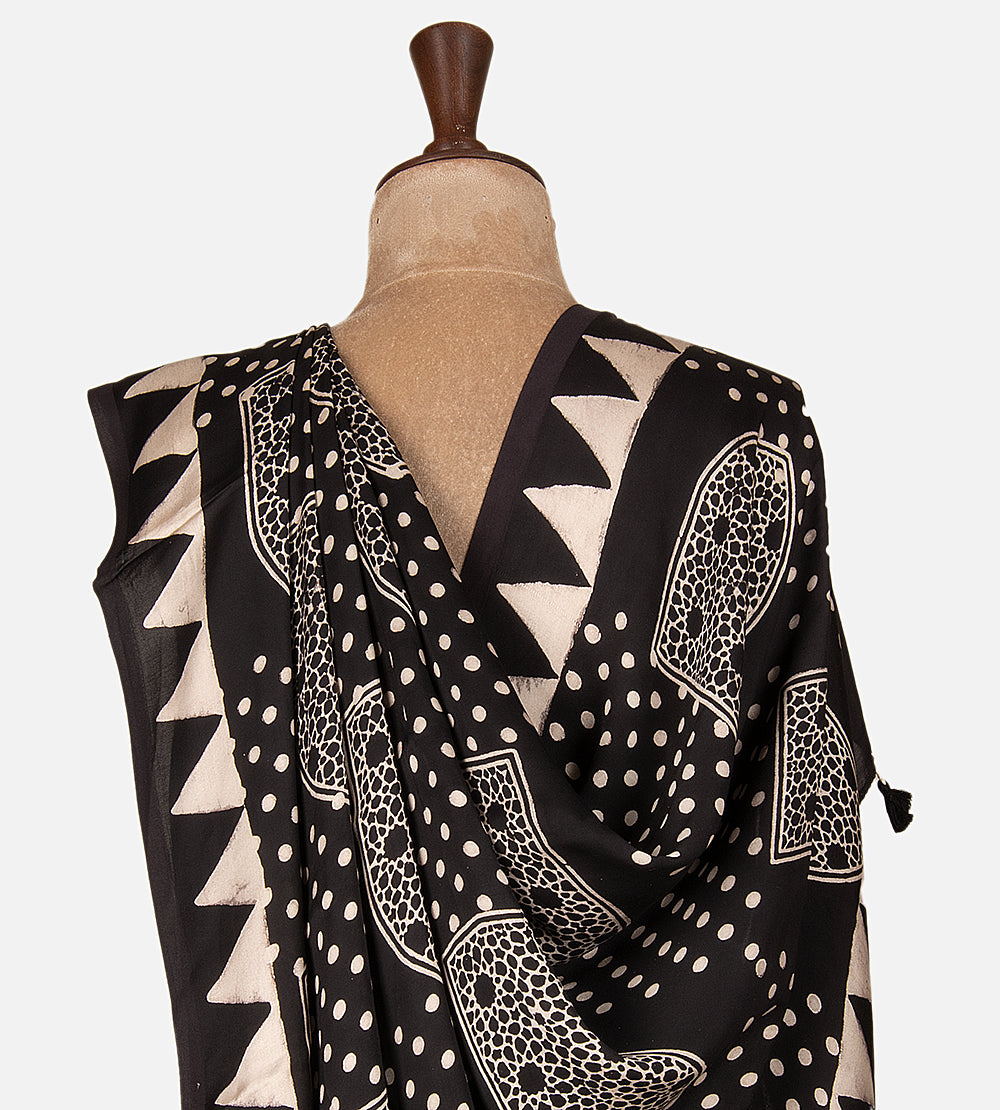Black Modal Silk Saree