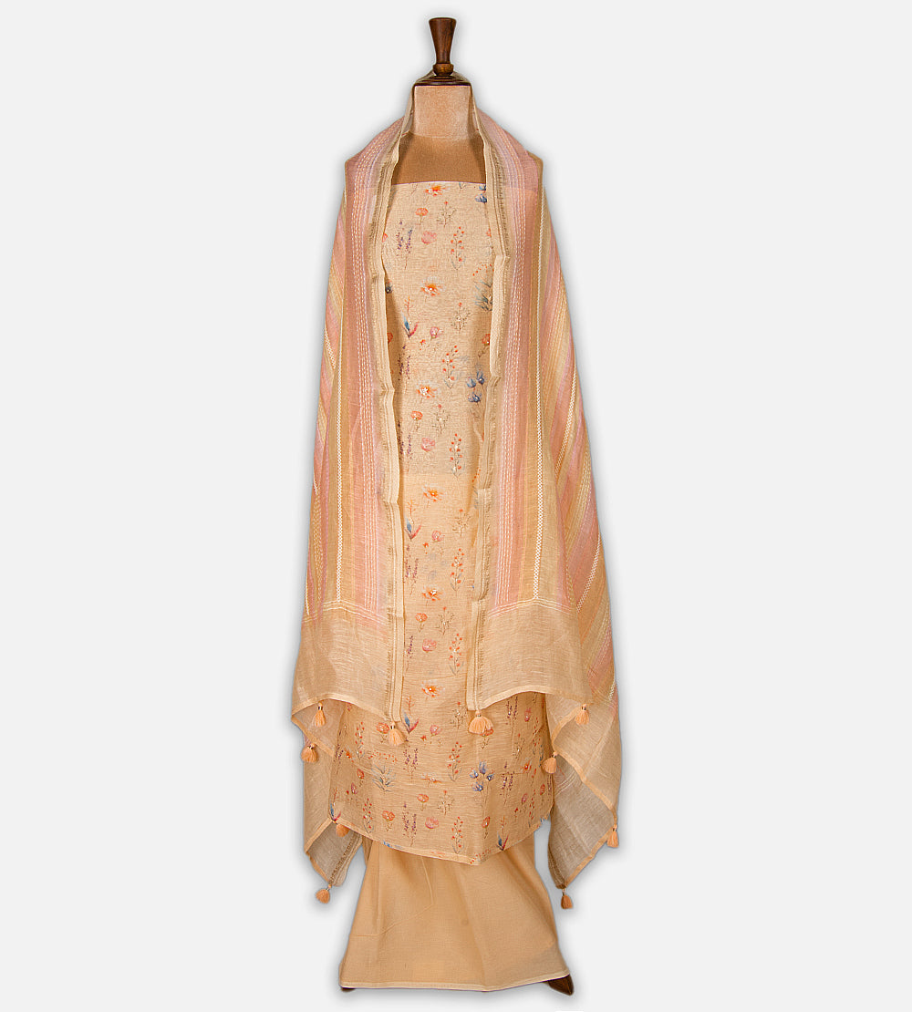 Light Peach Linen Salwar