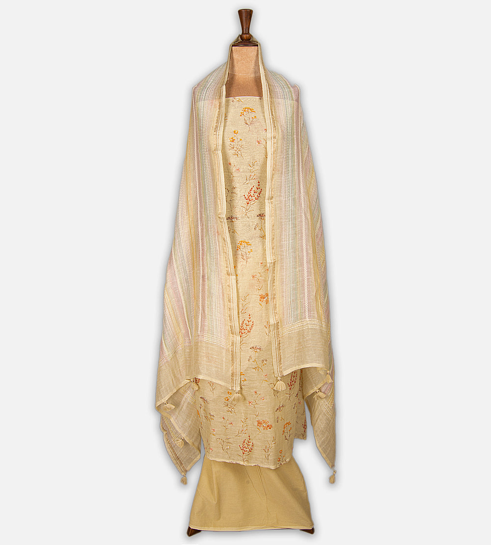 champagne beige Linen Salwar