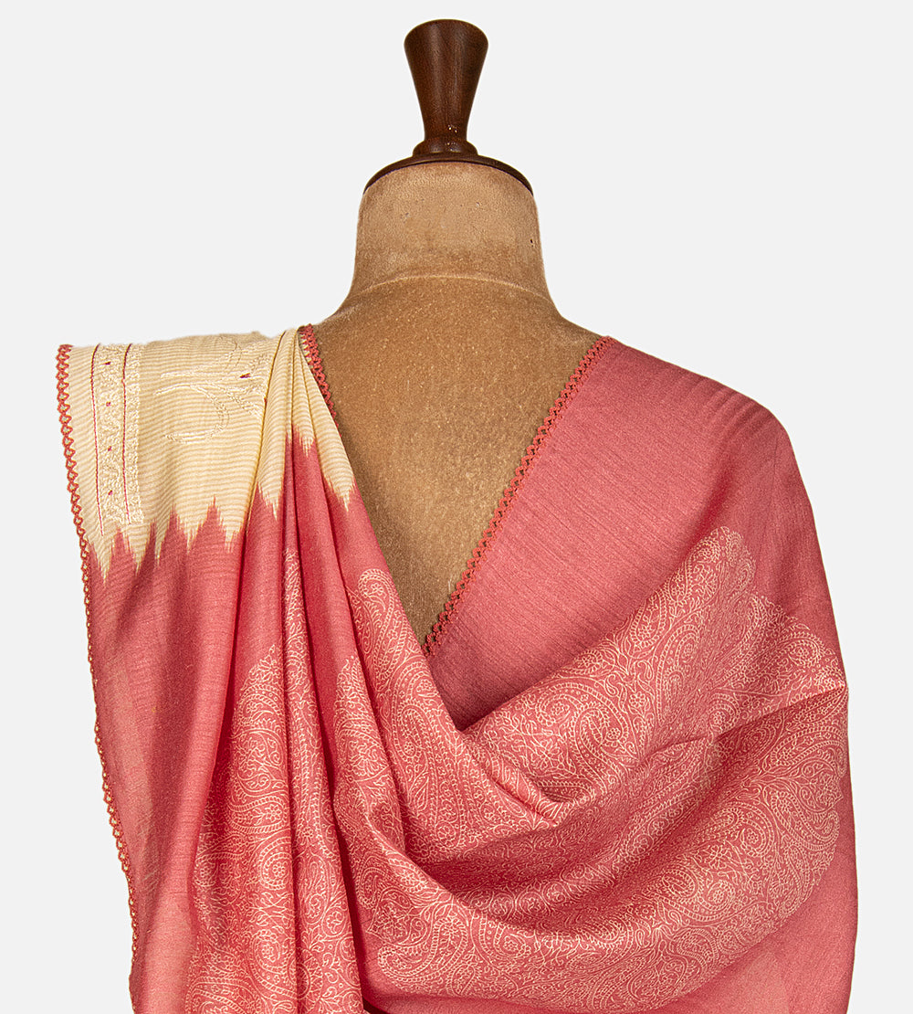 Beige Moonga Tussar Saree