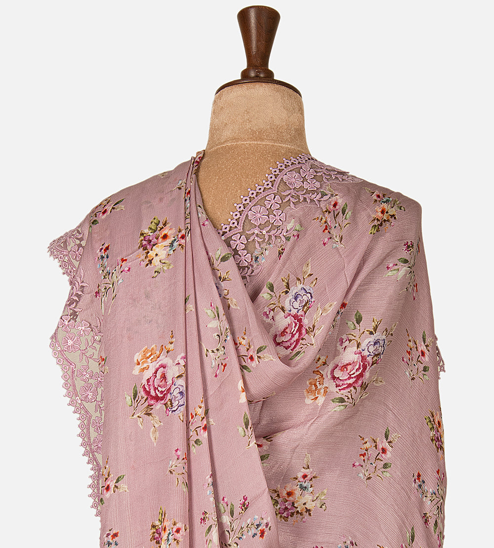 Mauve Chiffon Saree