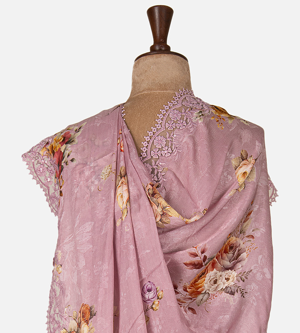 Mauve Chiffon Saree