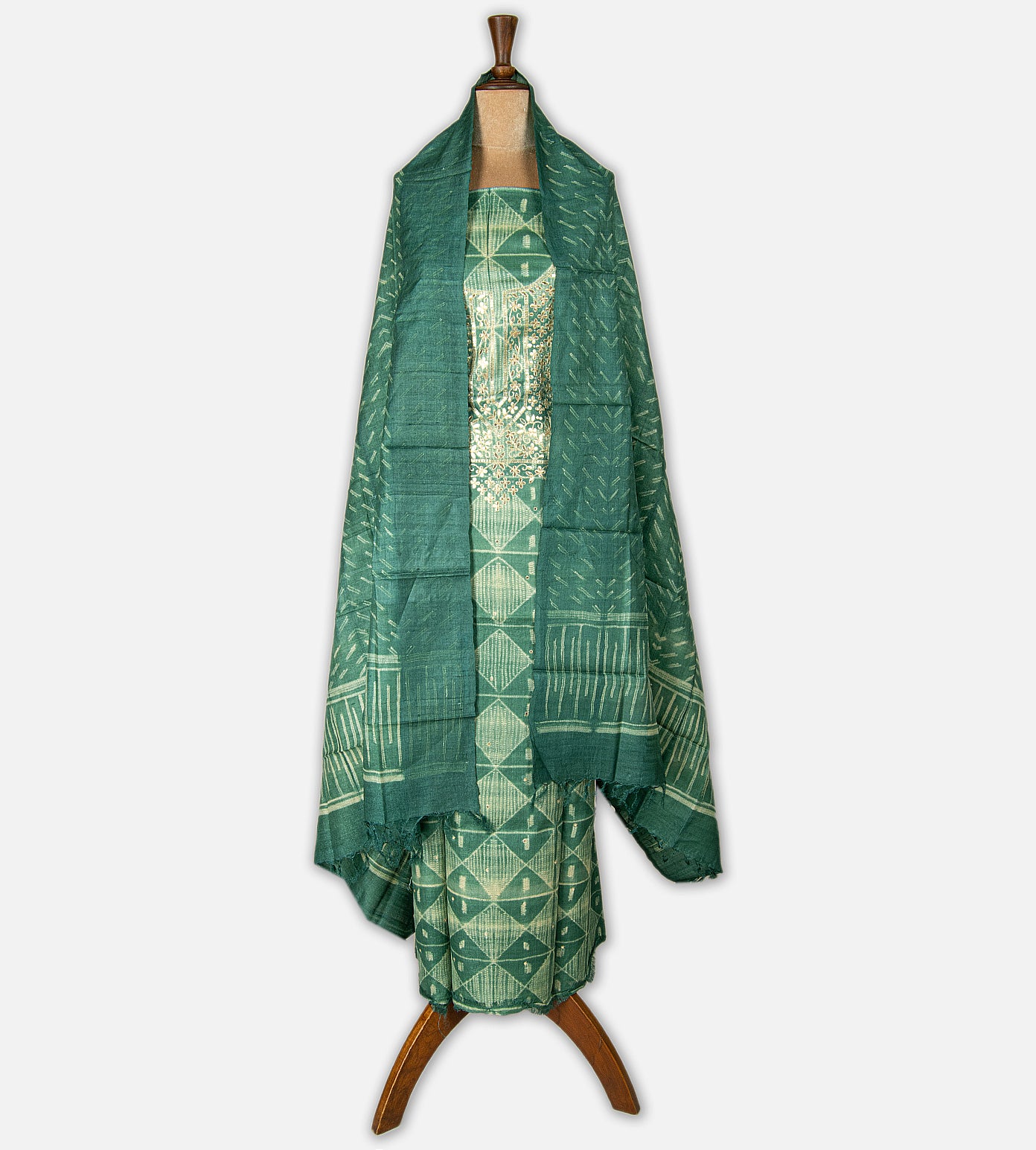 Green Shibori Tussar Salwar