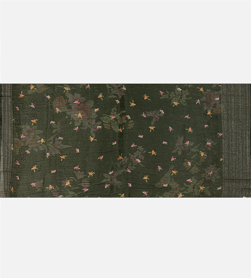 Green Linen Saree