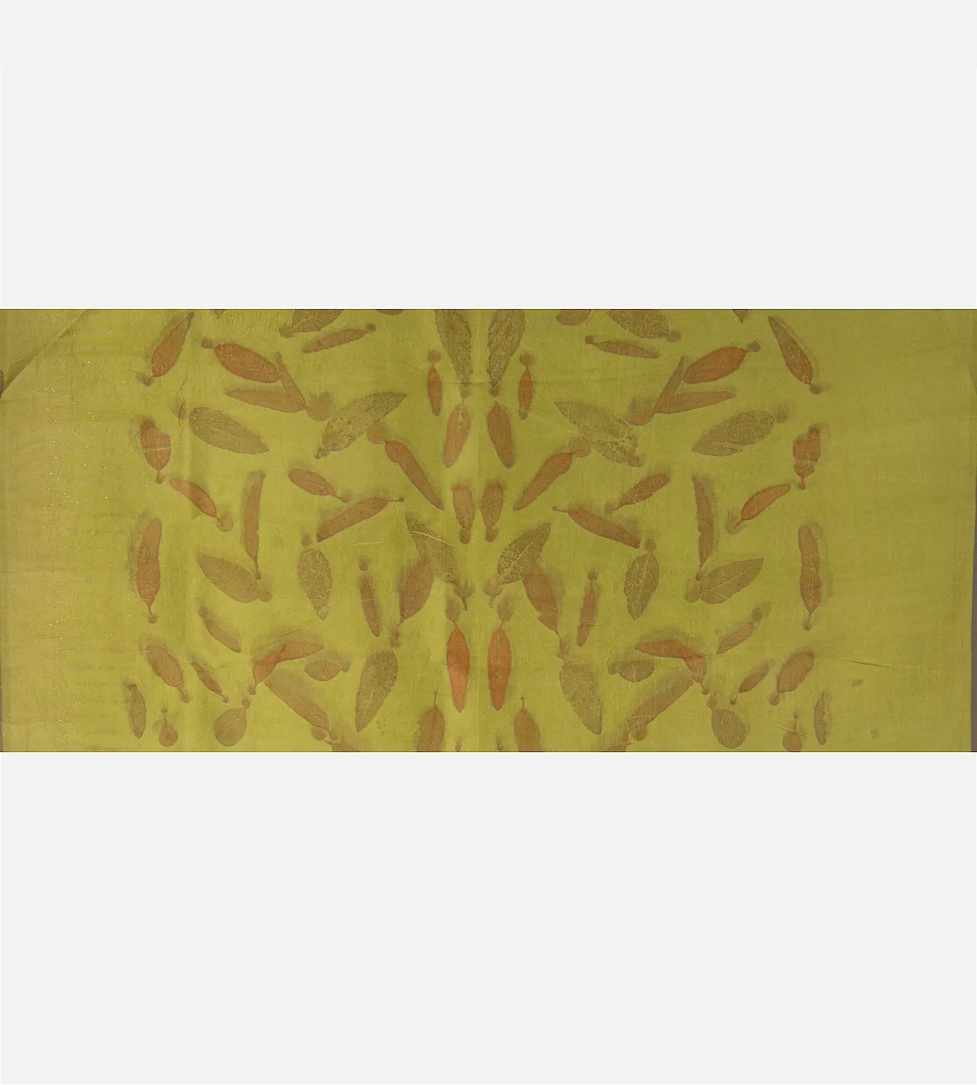 Green Eco-printed Kanchipuram Silk Saree