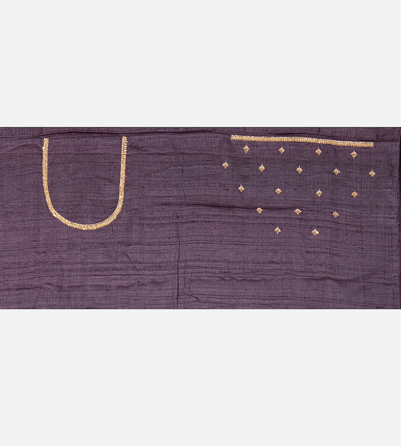 Aubergine Purple Tussar Zardozi Hand Embroidery Saree