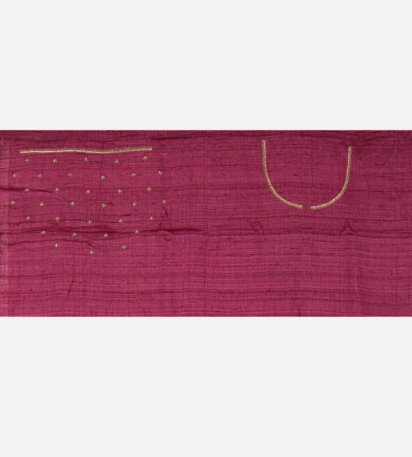 Pink Tussar Zardozi Hand Embroidery Saree