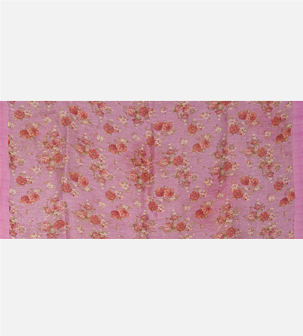 Pink Linen Saree