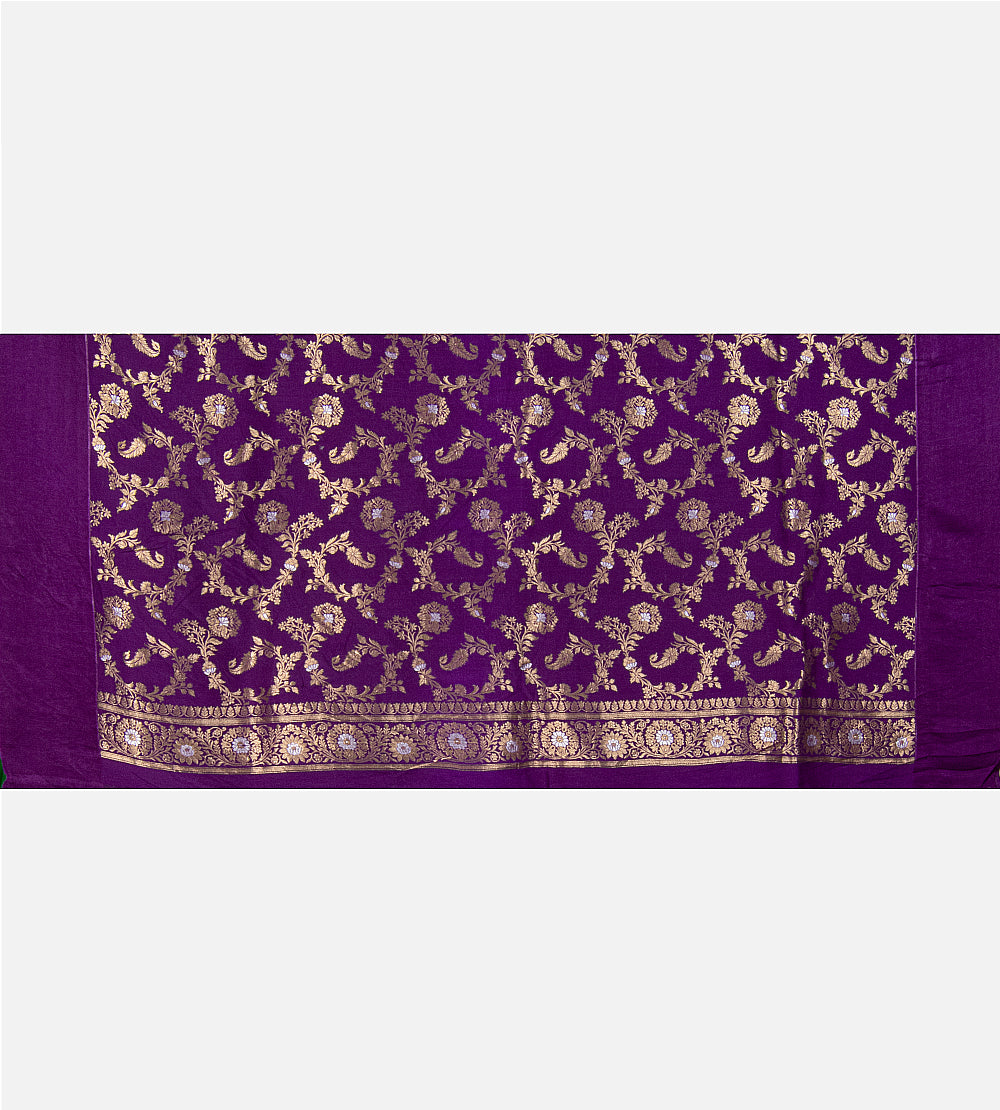 Green  Banarasi Tussar Georgette Saree