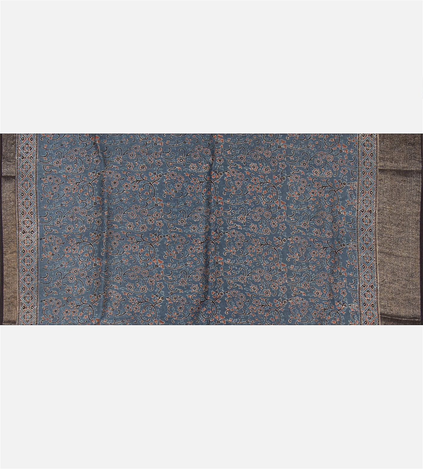 Blue Linen Saree