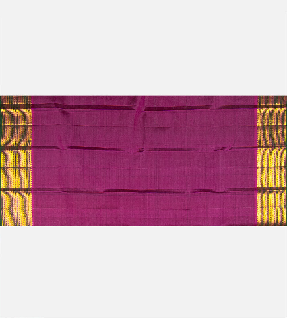Pink and Black Kanchipuram Silk Saree