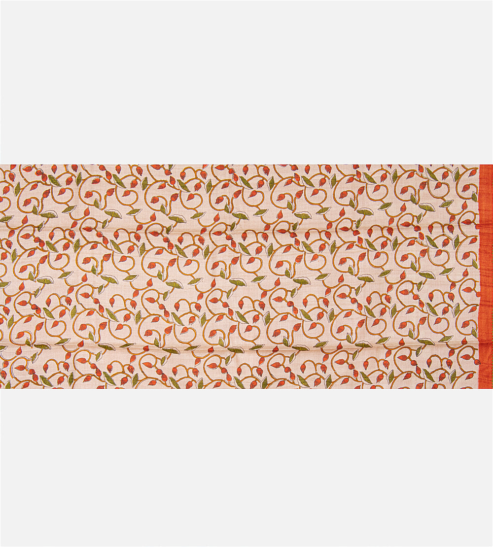Orange Tussar Saree