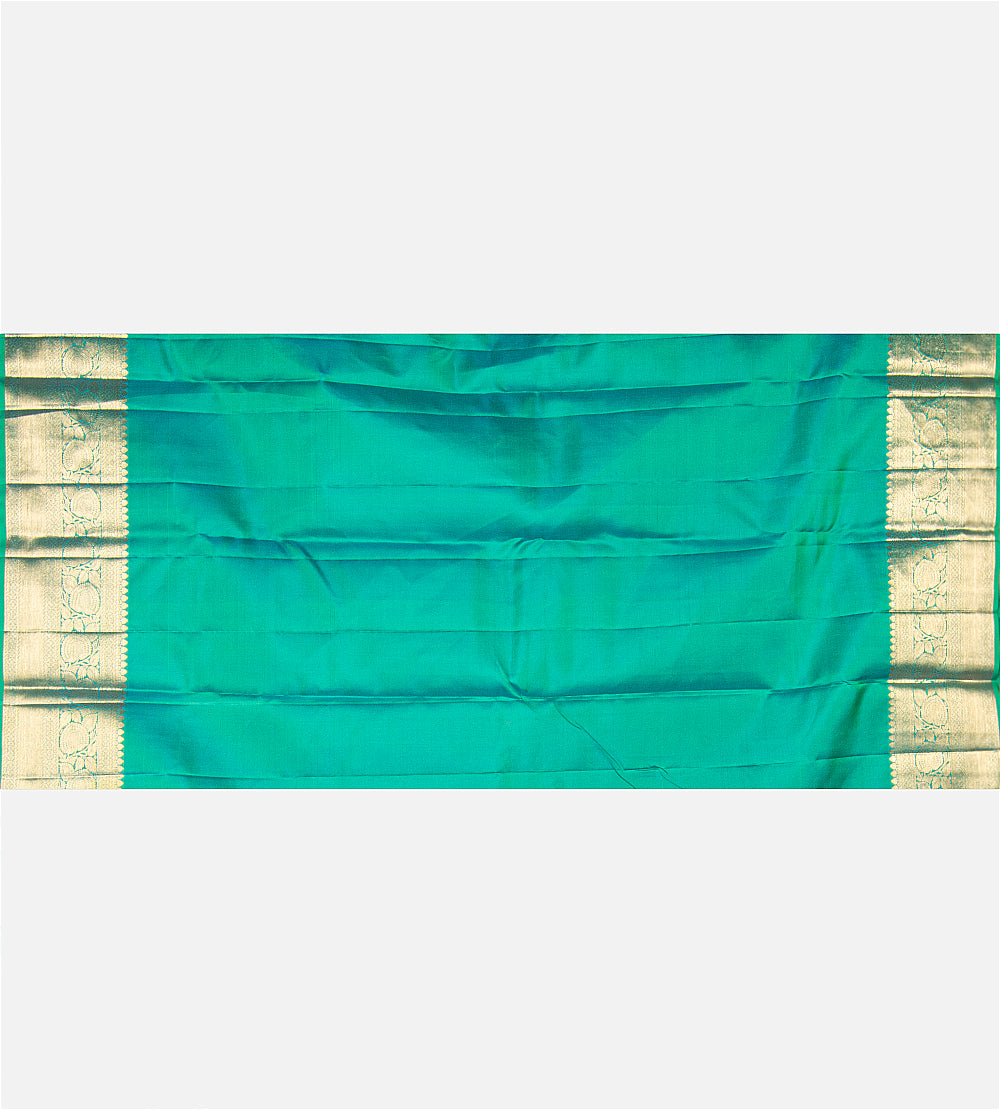 Blue and Green Kanchipuram Silk Saree