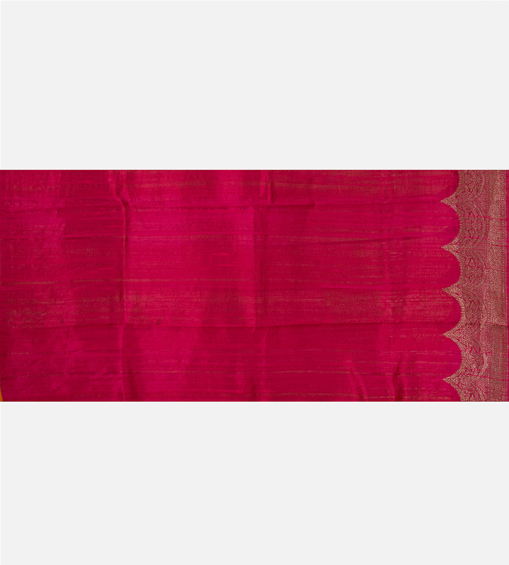 Yellow Banarasi Tussar Saree