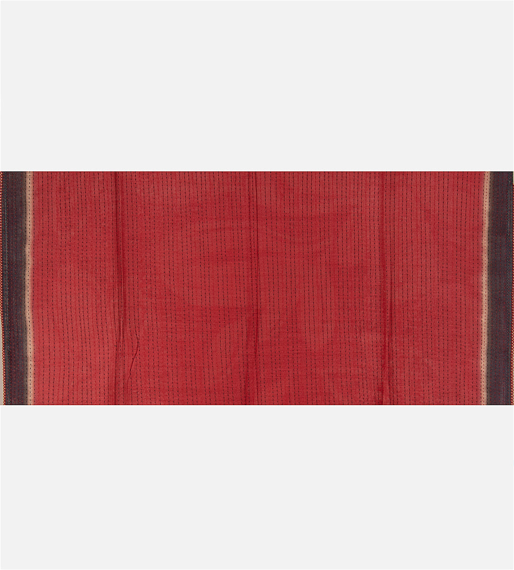 Red Moonga Tussar Saree