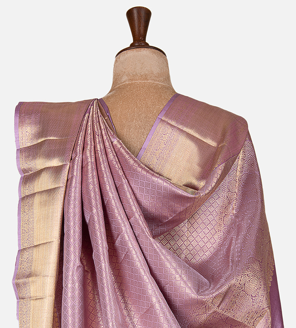 Soft Lavender Kanchipuram Silk Saree