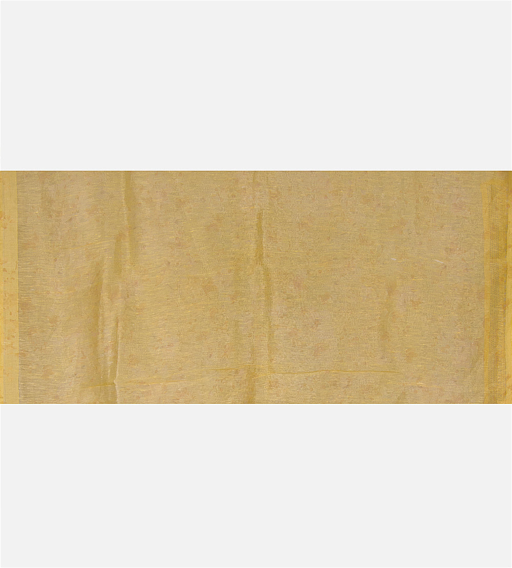 Yellow Linen Saree