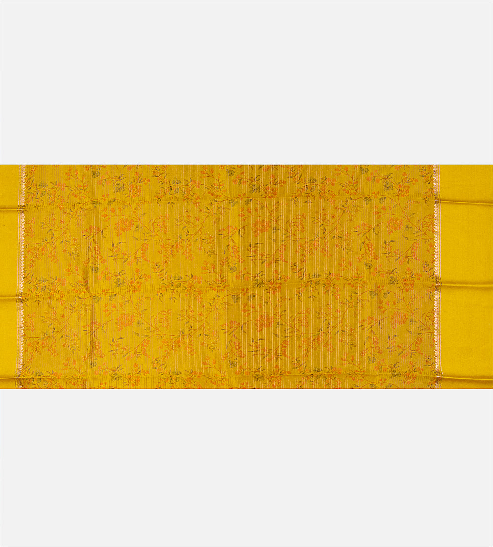 Yellow Tussar Kota Saree
