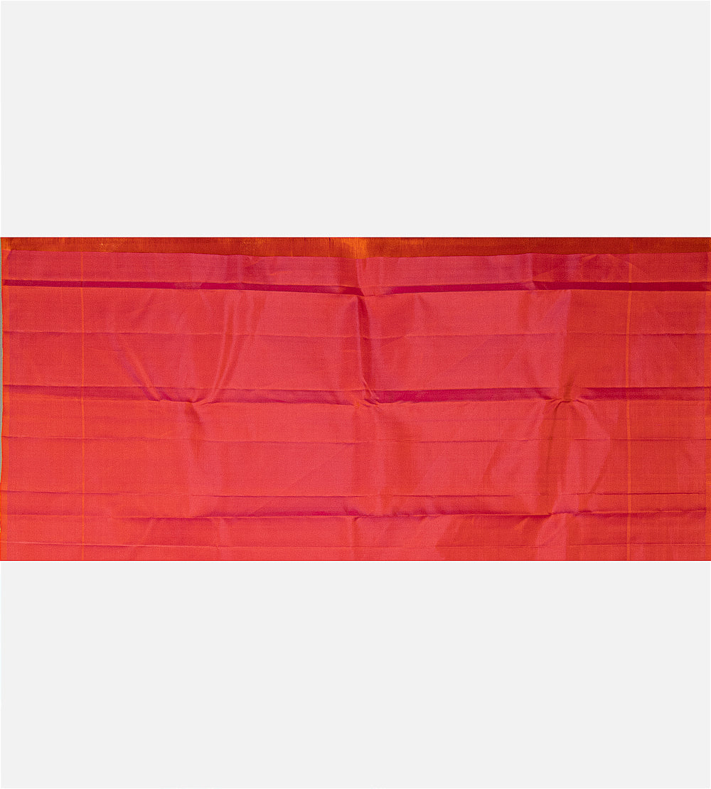 Pinkish Orange Kanchipuram Silk Saree