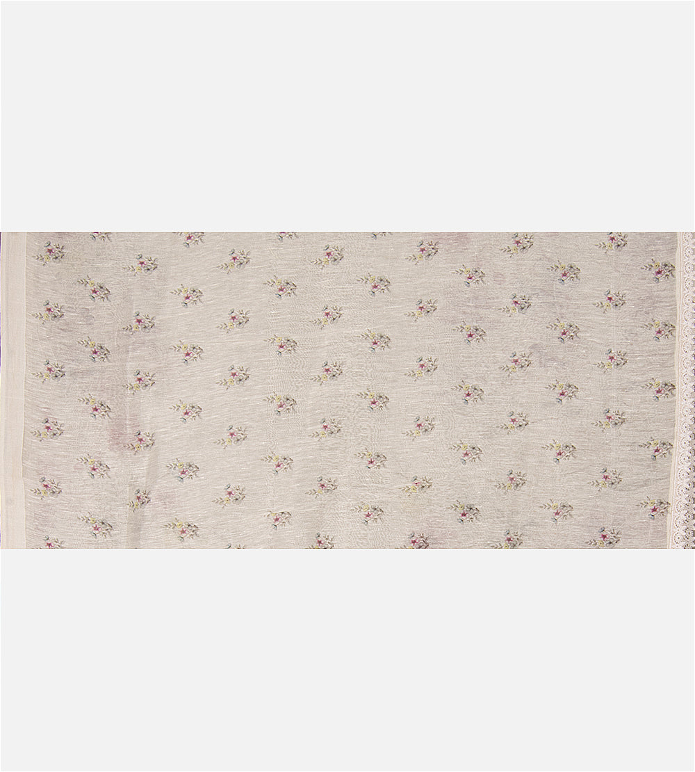 Off-White Linen Saree